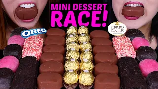 ASMR MINI DESSERT RACE! Tico ice cream, Ferrero Rocher, Mochi & VLOG behind the scenes