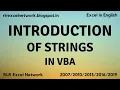 336 Learn VBA - Introduction of Strings in VBA Part-13 English