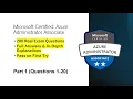 Microsoft Azure Administrator AZ-104 Exam Prep Real Exam Questions Answers Part 1 Q1-20
