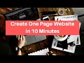 How to create One Page WordPress website in 10 minutes