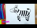How to Color Cute Little Zebra Coloring Page