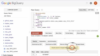 Exporting BigQuery Results to Google Sheets