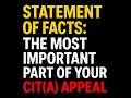 Statement of Facts FORM No 35 The MOST Important Part of Your CIT A Appeal