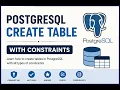 PostgreSQL Tutorial CREATE TABLE with Constraints