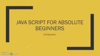Java Script for Absolute Beginners by
