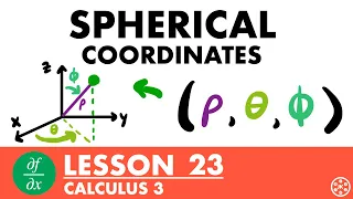Spherical Coordinates Calculus 3 Lesson 23 - JK Math