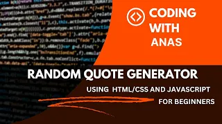 Code Your Own Random Quote Generator HTML CSS and JavaScript Project Tutorial