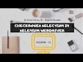 Selection of CheckBoxes - Selenium WebDriver