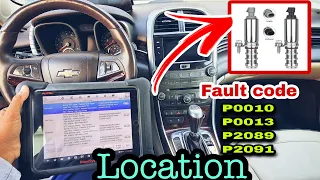 Malibu intake and exhaust camshaft actuator location fault code P0010 P0013 P2089 P2091