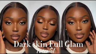 dark skin full glam makeup tutorial flawless u0026 long lasting look beginner friendly 