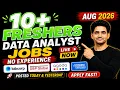 10 Data Analyst Fresher Jobs 2026 Latest Data Analyst Jobs for Freshers this week APPLY TODAY