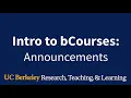 Announcements in bCourses
