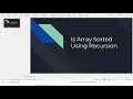 Is Array Sorted Using Recursion