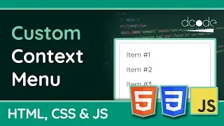 Creating a Custom Context Menu using HTML CSS JavaScript WEB DESIGN