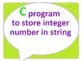C programming tutorial to store integer number in string