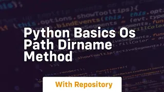 Python basics os path dirname method