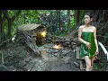 Download Lagu Full video: 90 days of building a wilderness shelter - bushcraft survival camping, wild harvest