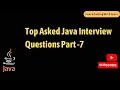 Java interview Questions Part-7 placement question