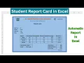Automate Student Report Card Generation in Excel Excel Report Automation Tutorial