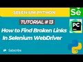 Selenium WebDriver with Python tutorial 13 How to Find Broken Links using Selenium WebDriver