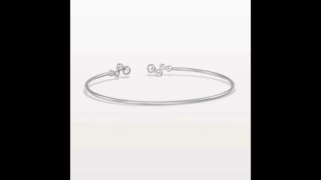 Bubble Lab-Grown Diamond Open Cuff Bangle in 14K Gold/Platinum