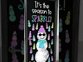 Winter classroom door decoration with disco ball snowman