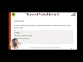 Variables in C programming