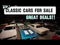 20 Classic Cars FOR SALE Full Warehouse Tour Affordable Muscle Cars Great Deals
