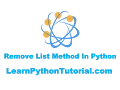 Python Tutorial Remove List Method in Python