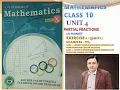 LECTURE EXERCISE 4 1 EXAMPLES 1 TO 4 PART UNIT 4 PARTIAL FRACTIONS CLASS 10 MATHS KPK BOARD