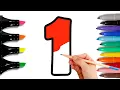 COLORING NUMBERS 1 TO 9 LEARN DRAWING AND COLORING FOR KIDS
