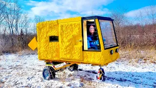 Building a Drivable Micro Camper - Full Build + Winter Night Adventure