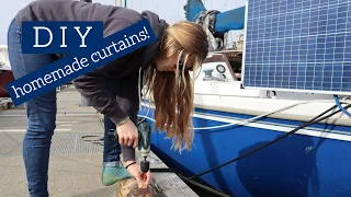 Easy DIY Curtains for our 1/4 Berth // Beautify Blue Moon // Living on a Sailboat in Canada Ep. 16