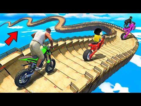 Video Thumbnail: SHINCHAN AND FRANKLIN WENT INTO THE CRAZY CURVY MEGA RAMP PARKOUR CHALLENGE GTA 5