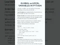Global vs Local Variables in Python Python Scope Explained Clearly Python Tips Tricks