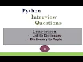 INTERVIEW QUESTION - Conversion of two list into Dictionary Using Python
