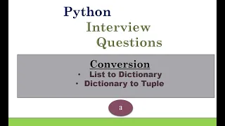INTERVIEW QUESTION - Conversion of two list into Dictionary Using Python