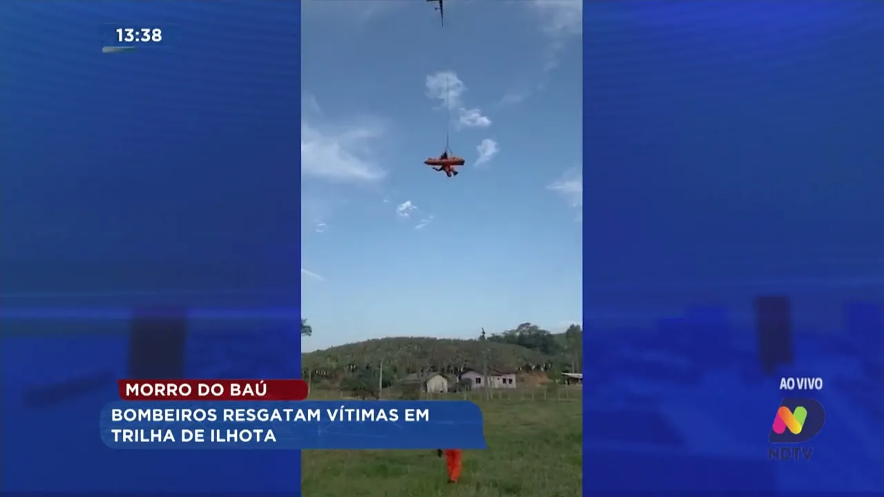 Bombeiros resgatam vítimas em trilha de Ilhota