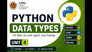 Python Unit 4 Data Types in Python Full Beginner Tutorial