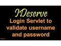 Login Servlet for validating User Name Password