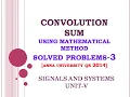 5 5 Convolution sum solved problems linear convolution using mathematical method part1