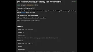 Python Maximum Unique Subarray Sum After Deletion Leetcode 3487 Dr Fang