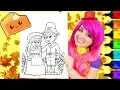Coloring Thanksgiving Pilgrim Girl Boy Coloring Page Prismacolor Markers KiMMi THE CLOWN