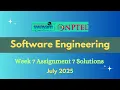 NPTEL Software Engineering-IITKGP Week 7 Assignment 7 Solutions July 2025