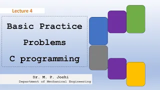 Lecture 4 Practice Problems on C Programming printf scanf Arithmetic Operations