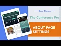 Step 26 How to create About Page The Conference Pro WordPress Theme