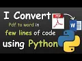 I Convert PDF to Word file in just few lines of code using Python
