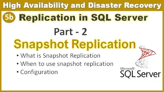 Replication in SQL server - Part 2 Snapshot Replication in SQL server Ms SQL