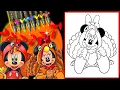 Coloring Minnie Mouse dressed as a Turkey Disney Thanksgiving Coloring Pages