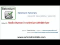 Selenium 24 - How to Select Radio Button in selenium WebDriver